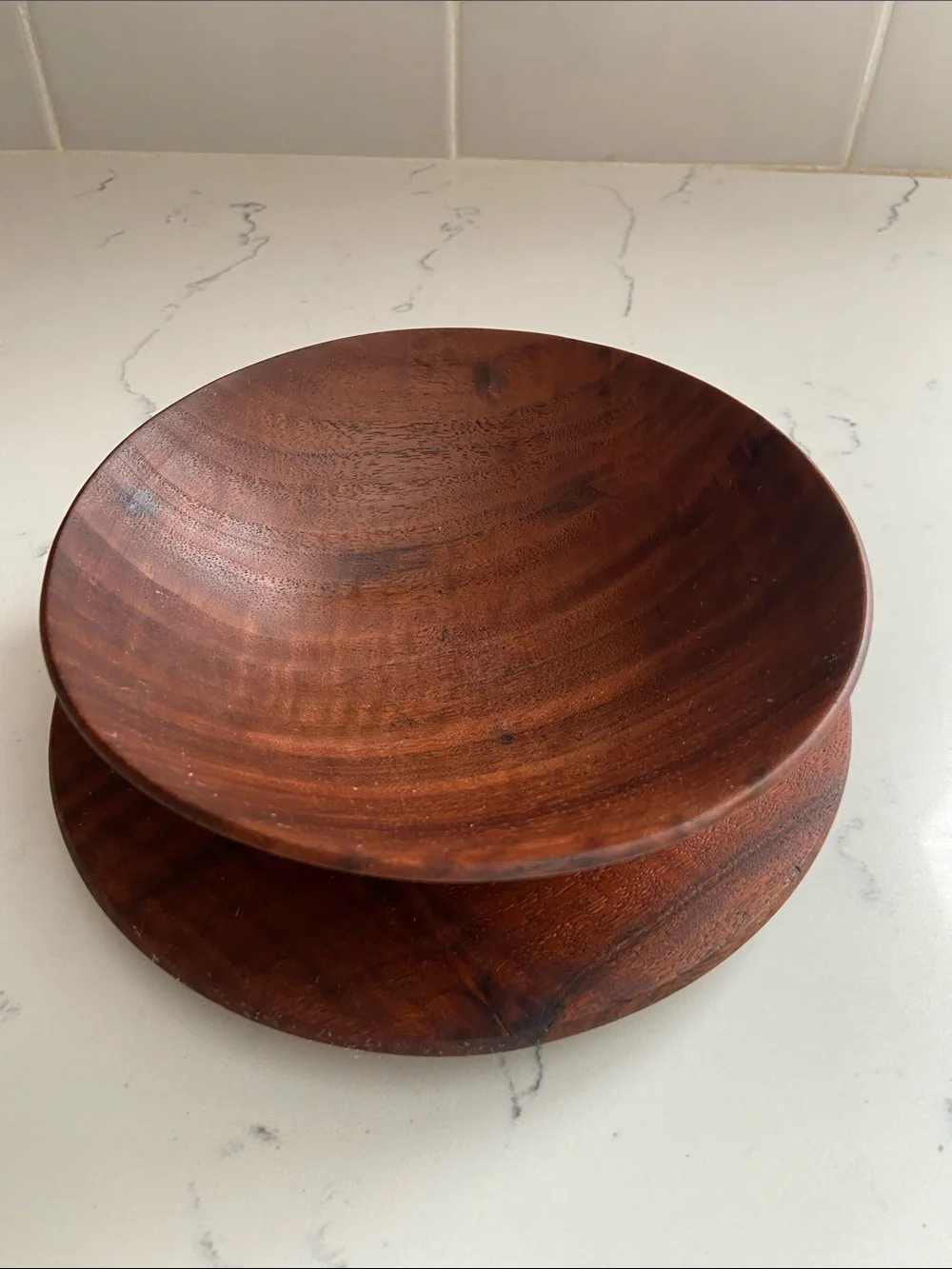 Vintage Handmade Studio Wood Bowl & Plate Northern California